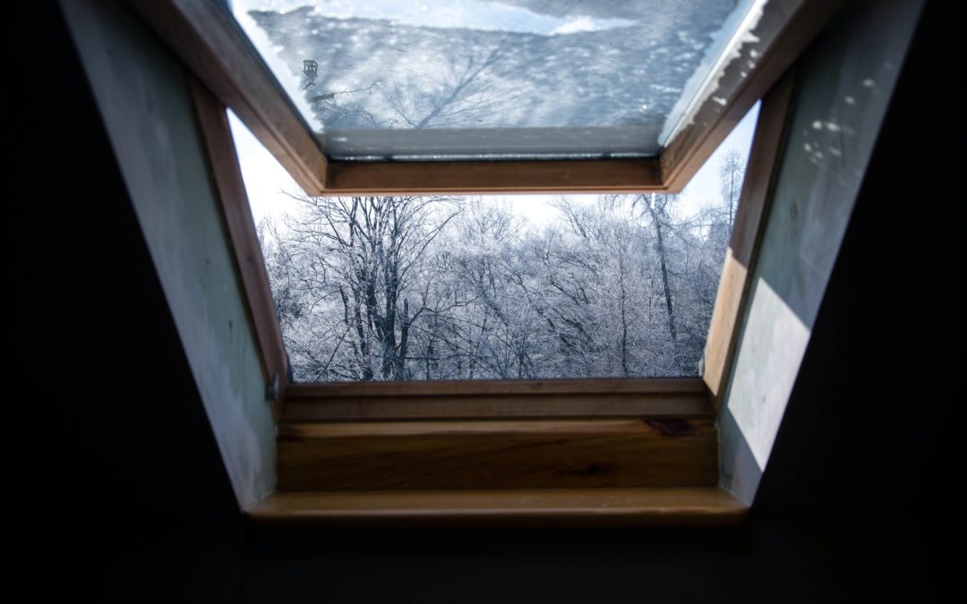 windows open showing the snow